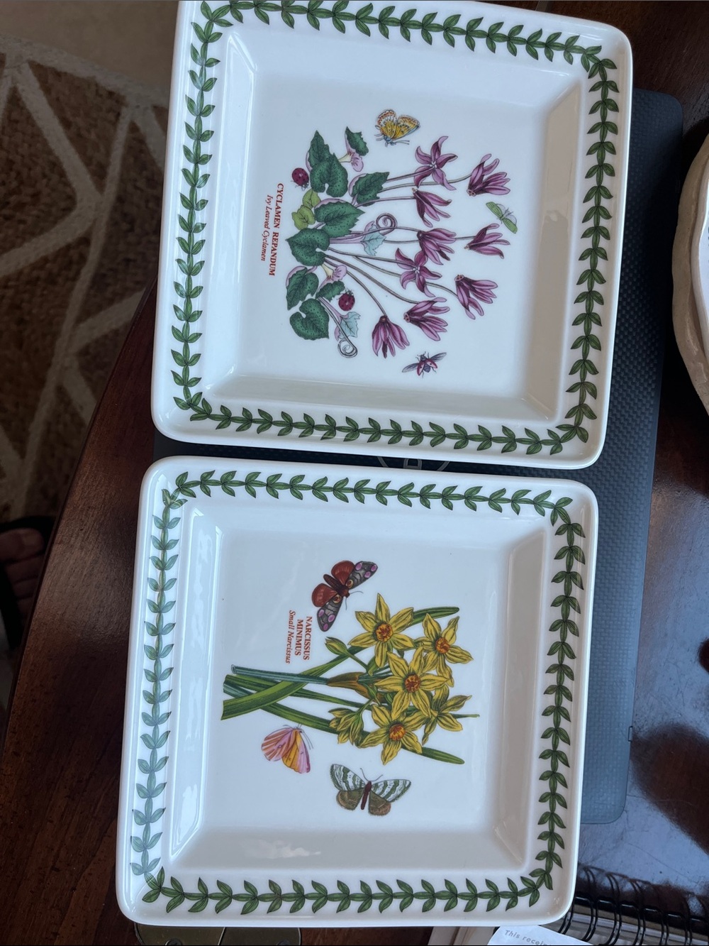 Portmeirion Bot. Garden Plates 7" Susan Williams-Ellis Set Of 2
